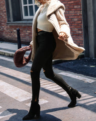 Hooded Loose Double-sided Plush Buttonless Cardigan Jacket