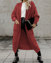 Loose Solid Open Front Pocket Cardigan
