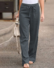 Pants Wide Leg High Waisted Drawstring Baggy Trousers Pants
