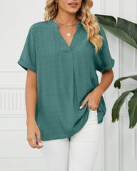 V Neck Blouse Elegant Casual Short Sleeve V Neck T-Shirt