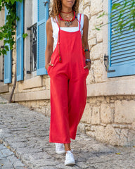 Spaghetti Strap Pocket Boho Jumpsuit