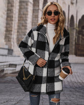 Buffalo Plaid Open Front Flannel Longline Coat
