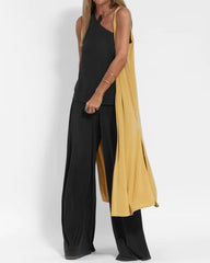 Elegant Solid Color Sleeveless Cardigan