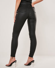 High Waist PU Leather Pencil Pants Leggings