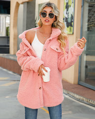 Button Down Winter Warm Brushed Jacket