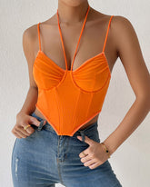 Asymmetrical Hem Bustier Cami Top
