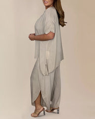 Two Piece Outfits Summer Short Sleeve Shirts and Pants Sets