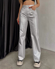 Retro Straight-leg Trousers Pants with Pockets