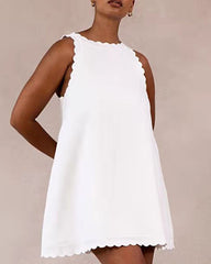 Loose Solid Sleeveless Party Mini Dresses