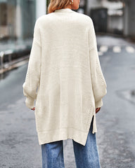 Open Front Knitted Long Cardigan Long Sleeve Casual Lightweight Knitted Cardigans Outerwear