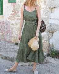 Suspender Dress Casual Vacation Style Splicing Design Sleeveless Long Dress