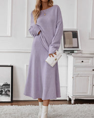 Elegant Knitted Two Pieces Sets One-shoulder Sweater Top Elastic Waist Fishtail Skirt