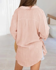 Half Sleeves Casual Tops Blouse Solid Basic Loose Travel Top