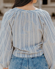Long Sleeve V-Neck Stripes Casual Blouses Button Down Shirt Tops