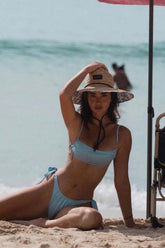 Strappy Tank Tie Side Bikini Set - Baby Blue