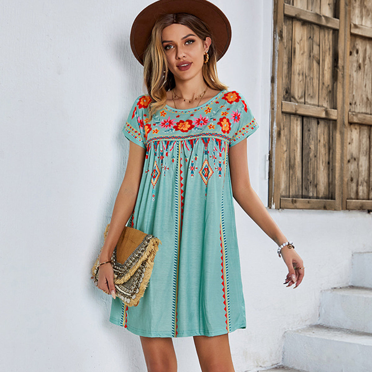 Fashion Casual Printed Mini Dress
