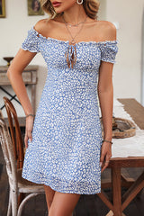 Off The Shoulder Printed Mini Dress