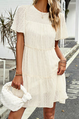 Solid Color Round Neck Casual Dress