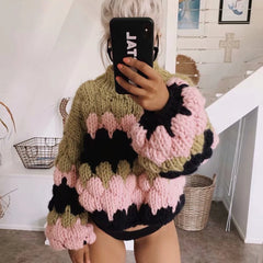 Women's Oversized Coarse Wool Sweater