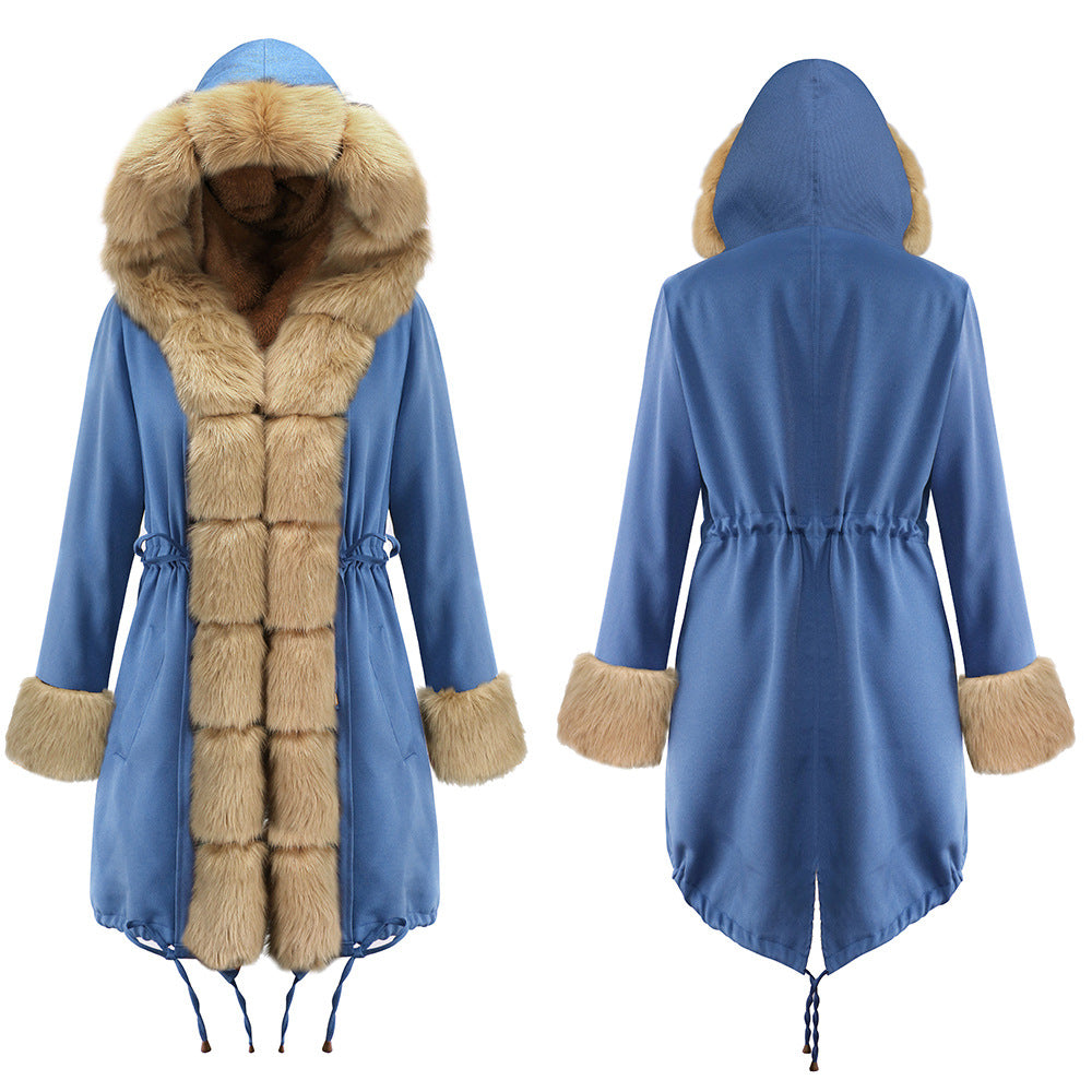 Women's Hooded Plush Coat