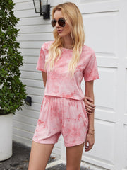 Tie Dye Tee T-Shirt Shorts Two-piece Loungewear