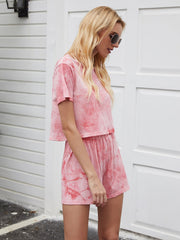 Tie Dye Tee T-Shirt Shorts Two-piece Loungewear