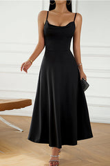 Fashion Solid Color Round Neck Casual Dress