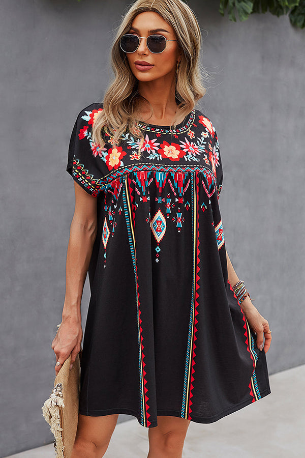Fashion Printed Casual Mini Dress