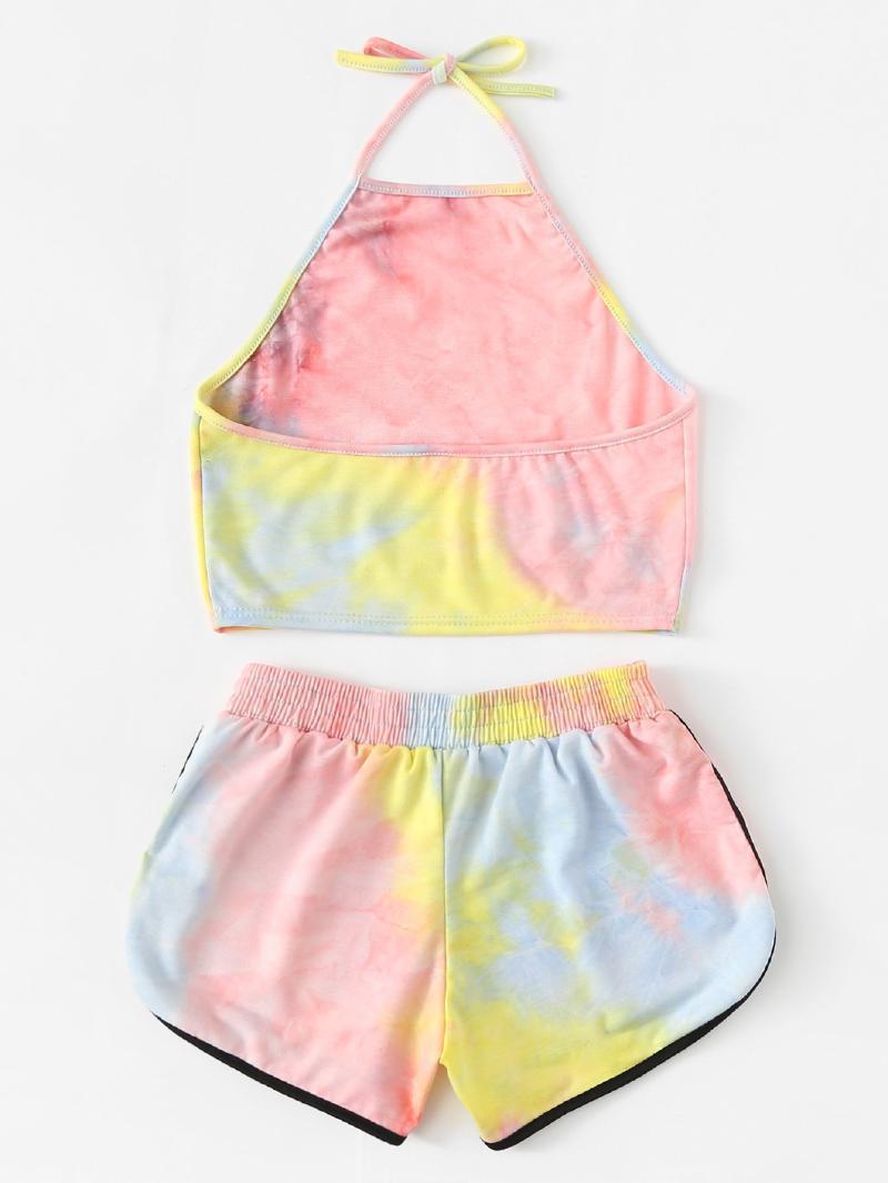 Tie Dye Two-piece Set Loungewear Home Workout Fitness Outfit