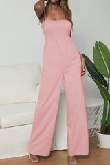 Suspenders Tube Top  Lace-up Jumpsuits Loose Pants