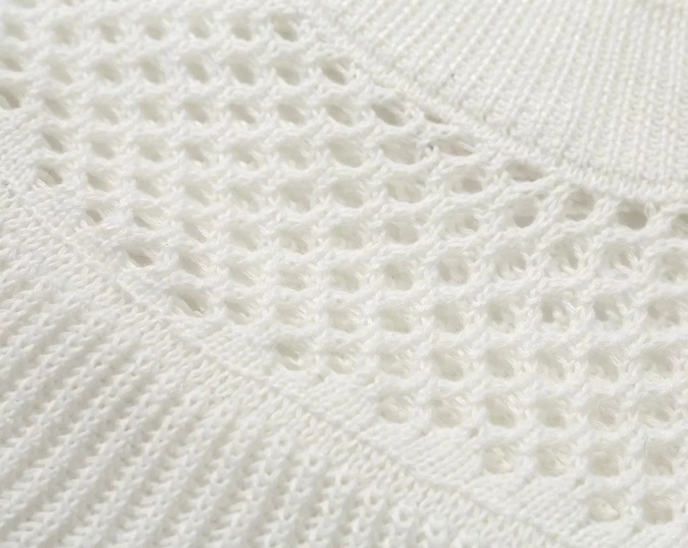Splicing Hollow-out Flared Sleeve Knit Sweater