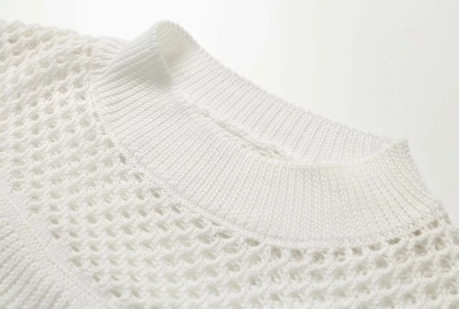 Splicing Hollow-out Flared Sleeve Knit Sweater