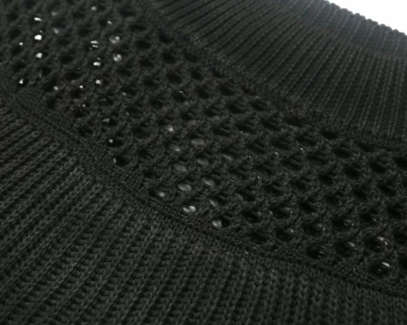Splicing Hollow-out Flared Sleeve Knit Sweater