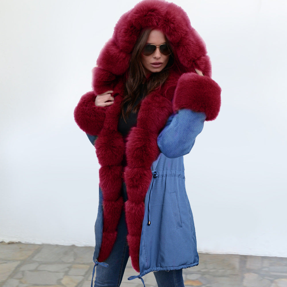 Women's Hooded Plush Coat