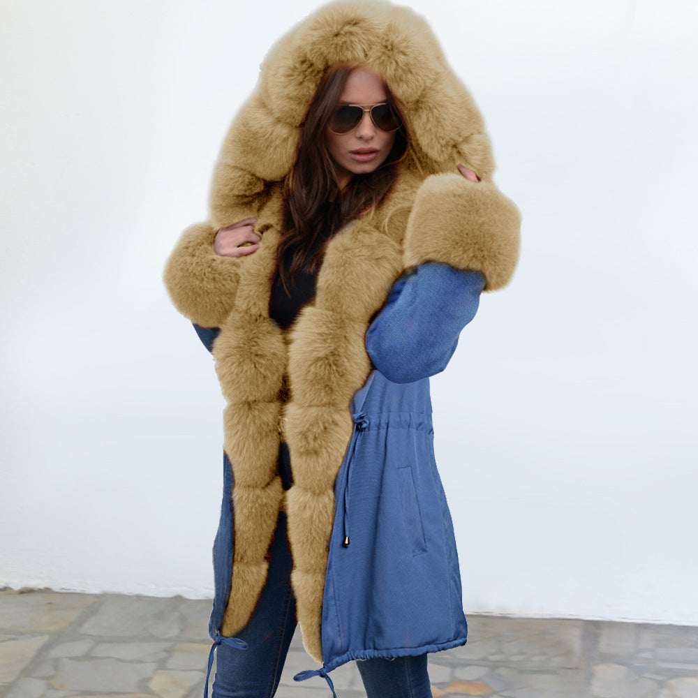 Women's Hooded Plush Coat