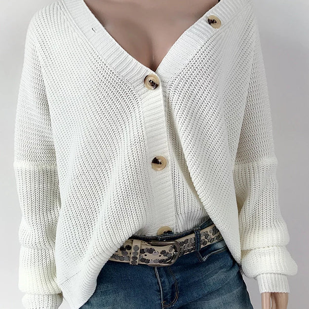 Women's Single-breasted Long Sleeve Sweater Cardigan