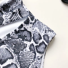 Strappy Swimwear Snake Print One-piece Lace-up Swimsuit