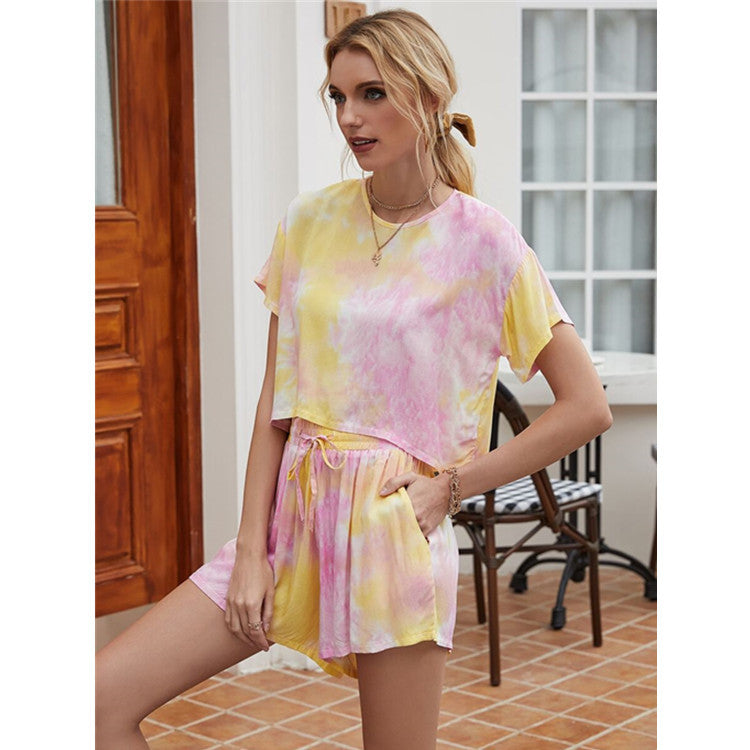 Tie Dye Tee T-Shirt Shorts Two-piece Loungewear