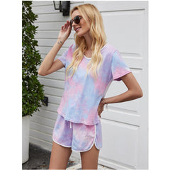 Tie Dye Tee T-Shirt Shorts Two-piece Loungewear