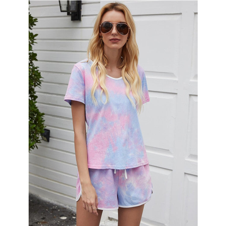 Tie Dye Tee T-Shirt Shorts Two-piece Loungewear