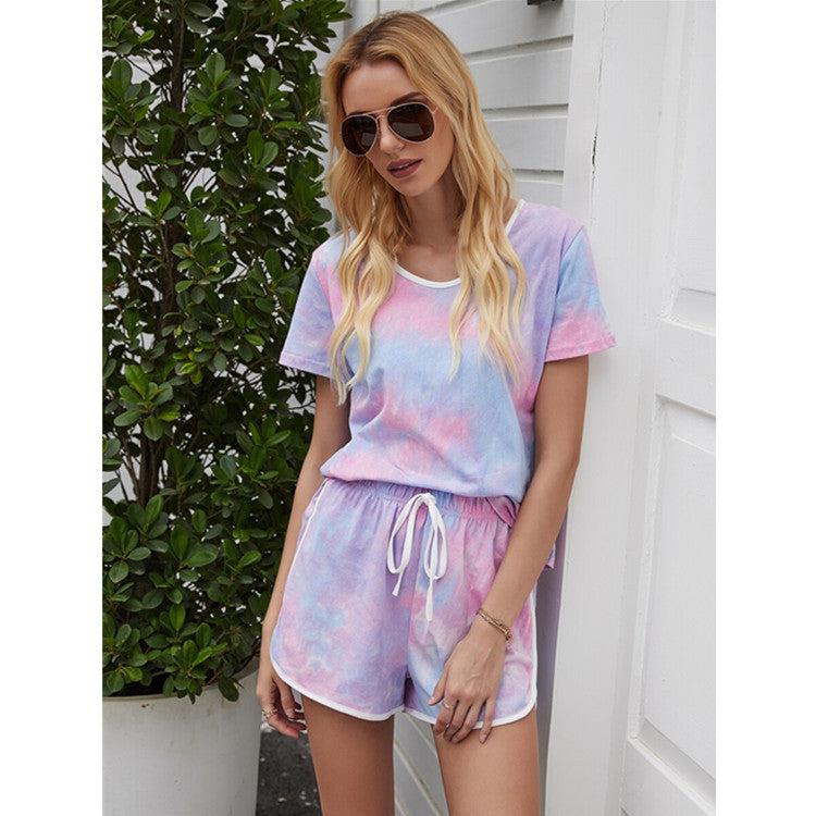 Tie Dye Tee T-Shirt Shorts Two-piece Loungewear