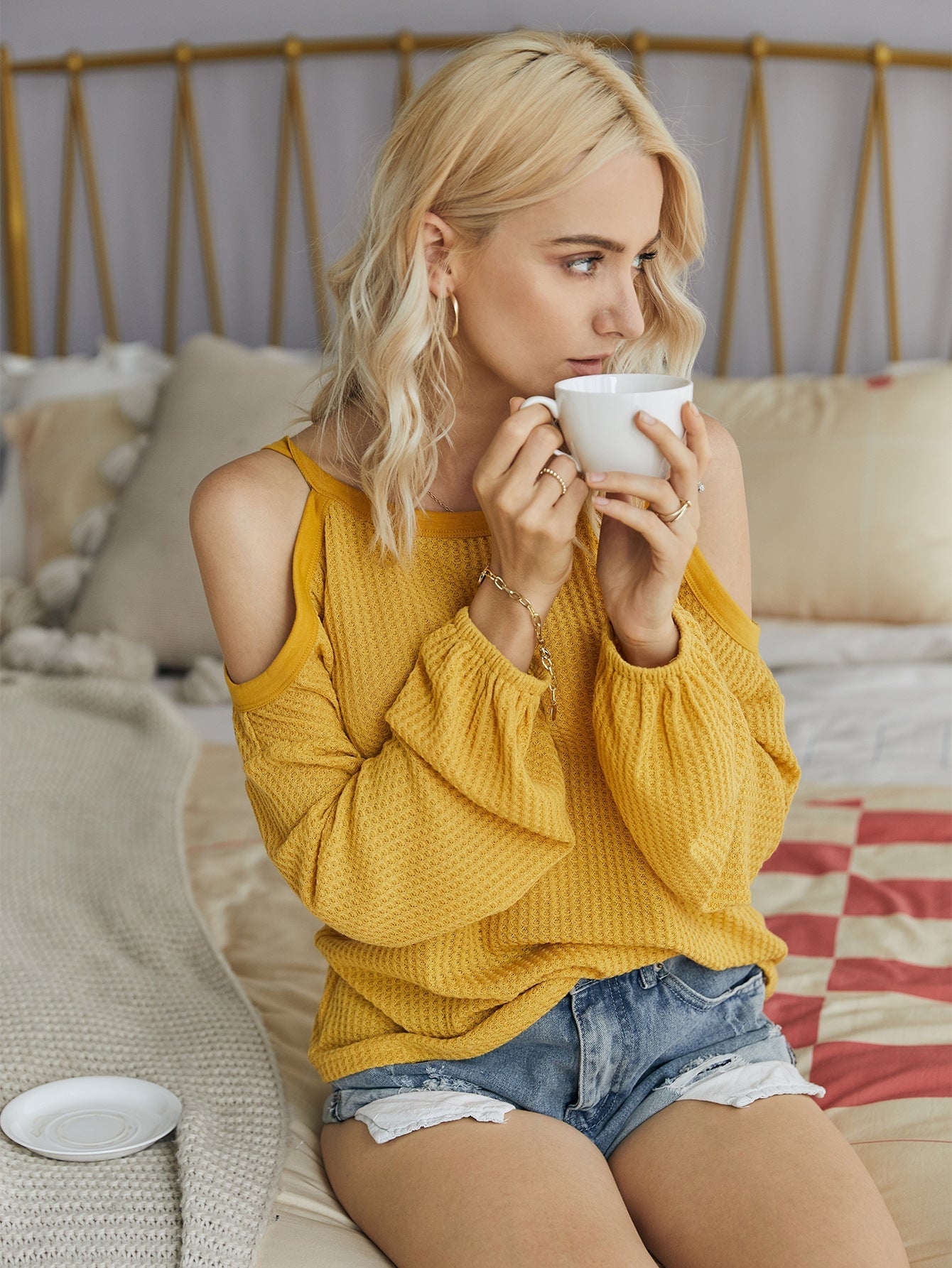 Suspenders One Shoulder Tops Knit Shirt