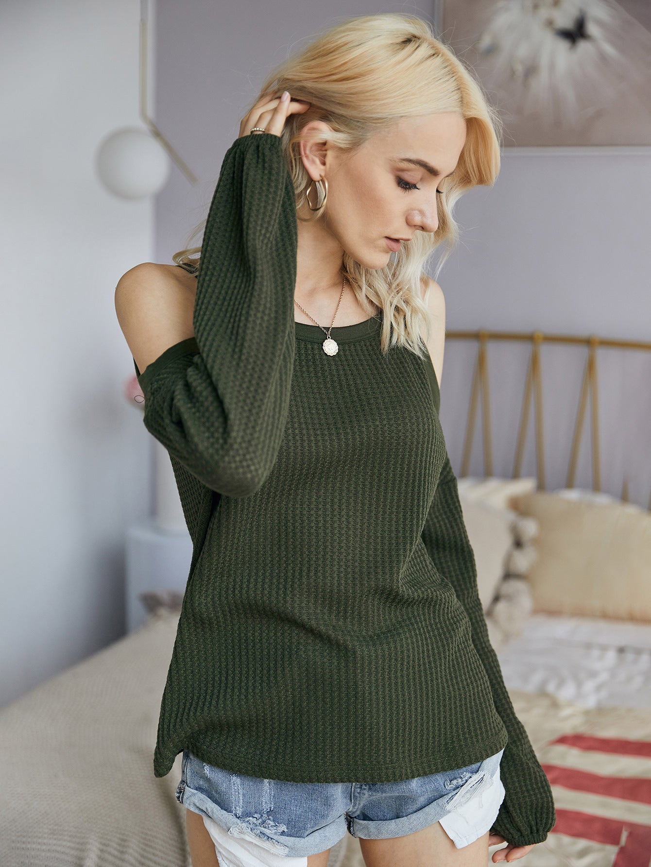 Suspenders One Shoulder Tops Knit Shirt