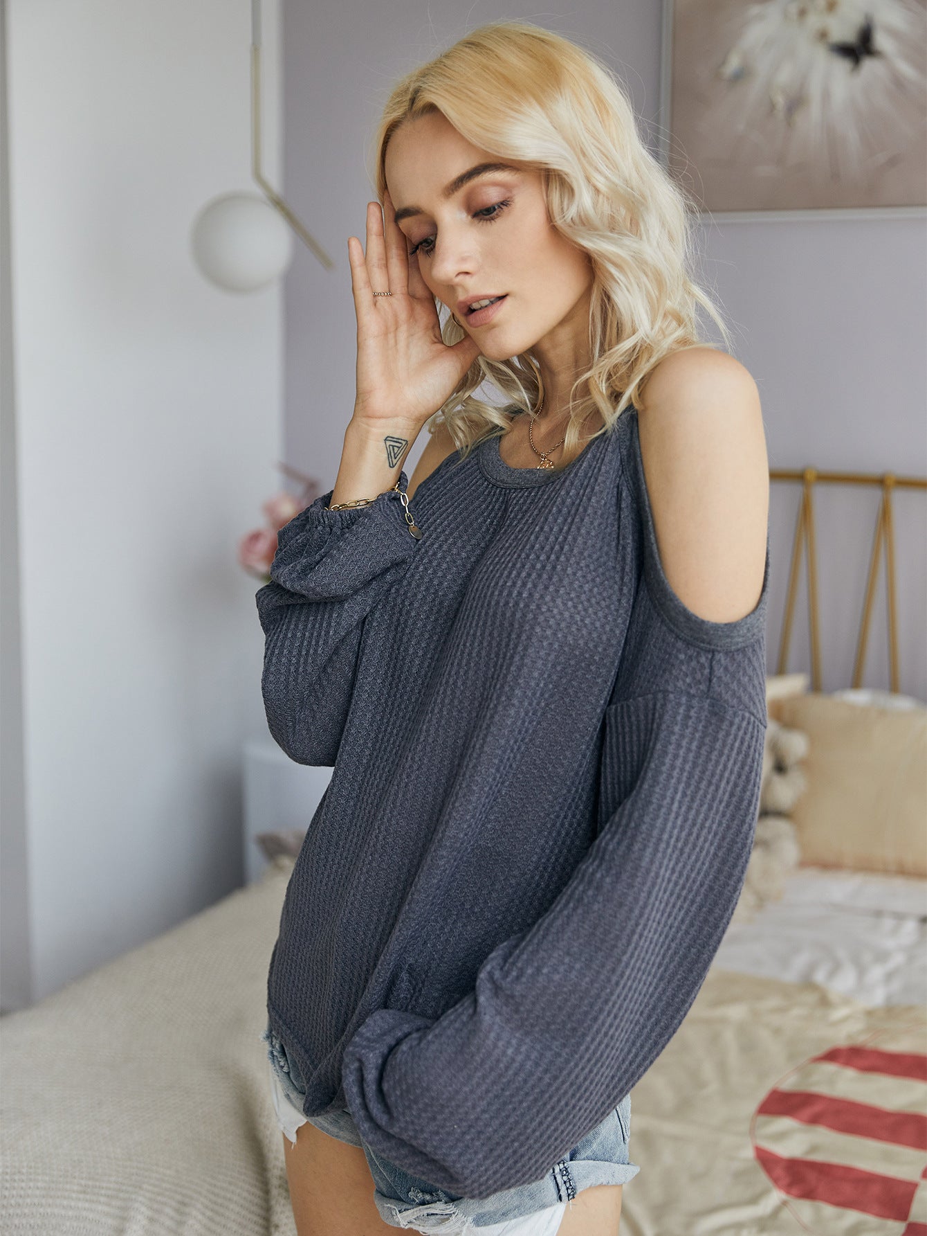 Suspenders One Shoulder Tops Knit Shirt