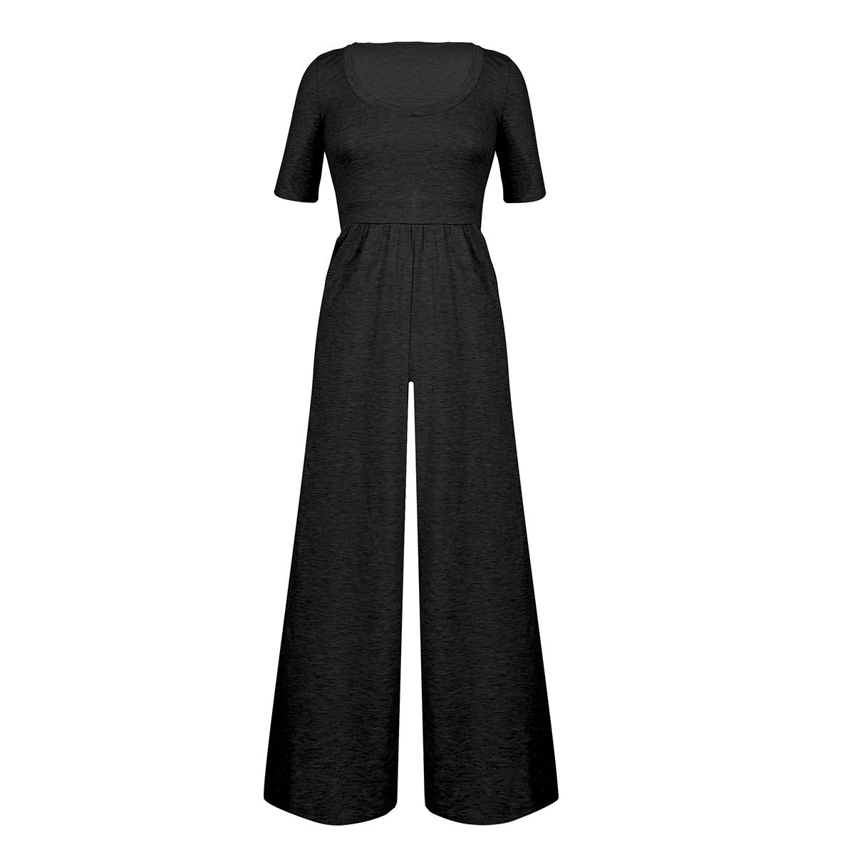 U-neck Short-sleeved Loungewear Wide-legged Jumpsuits