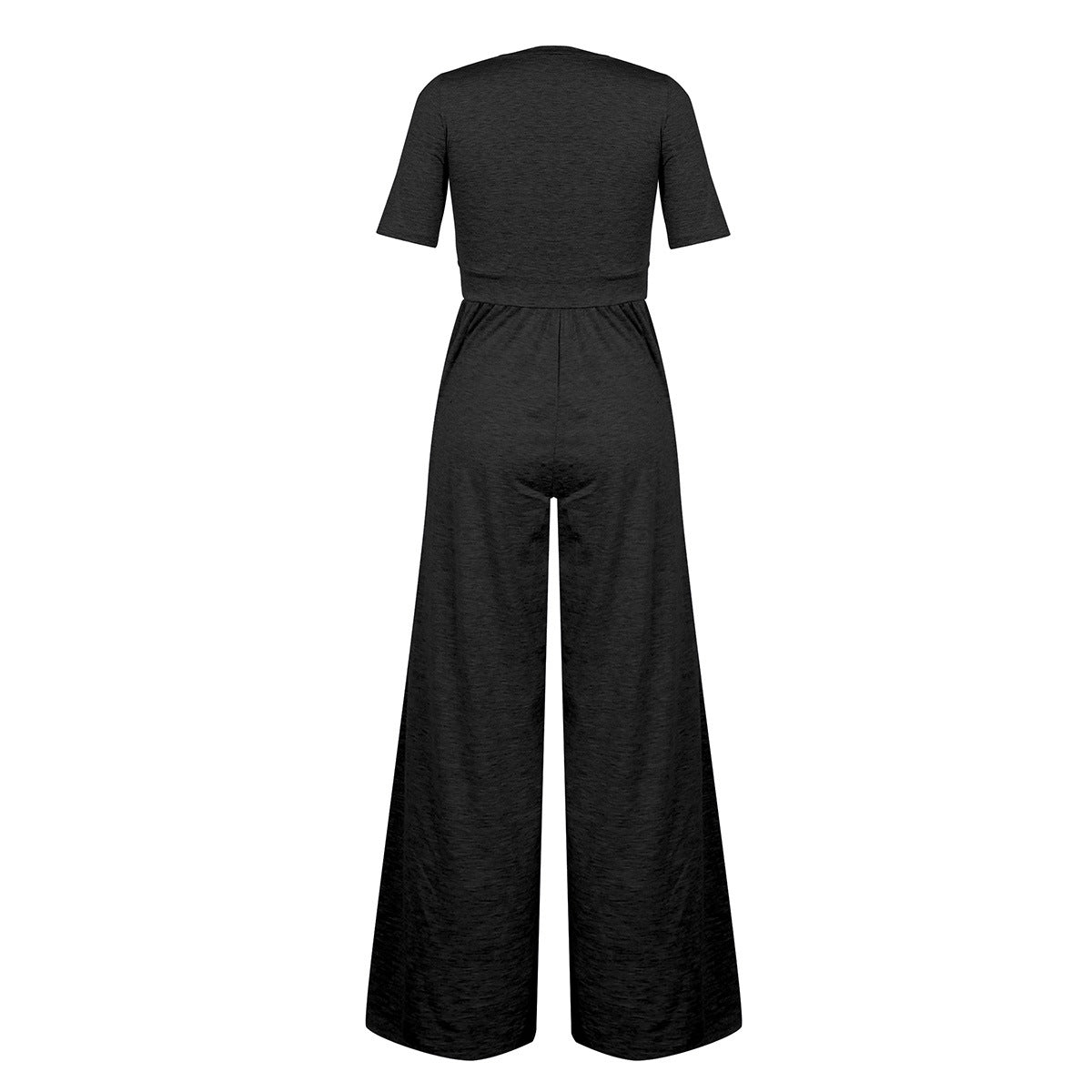 U-neck Short-sleeved Loungewear Wide-legged Jumpsuits