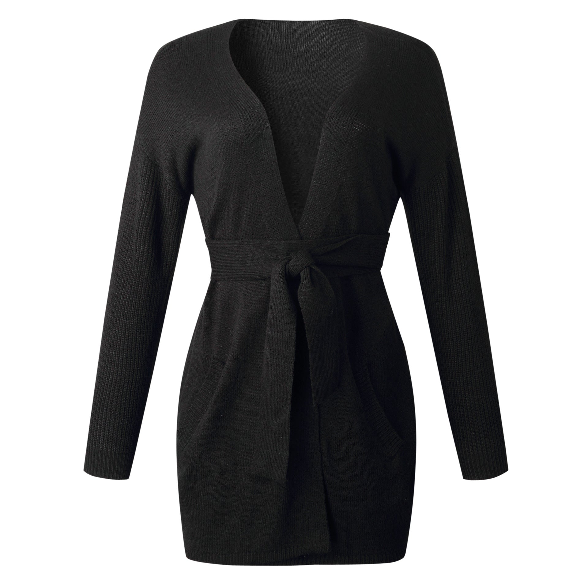 V-neck Bow Tie Knit Cardigans