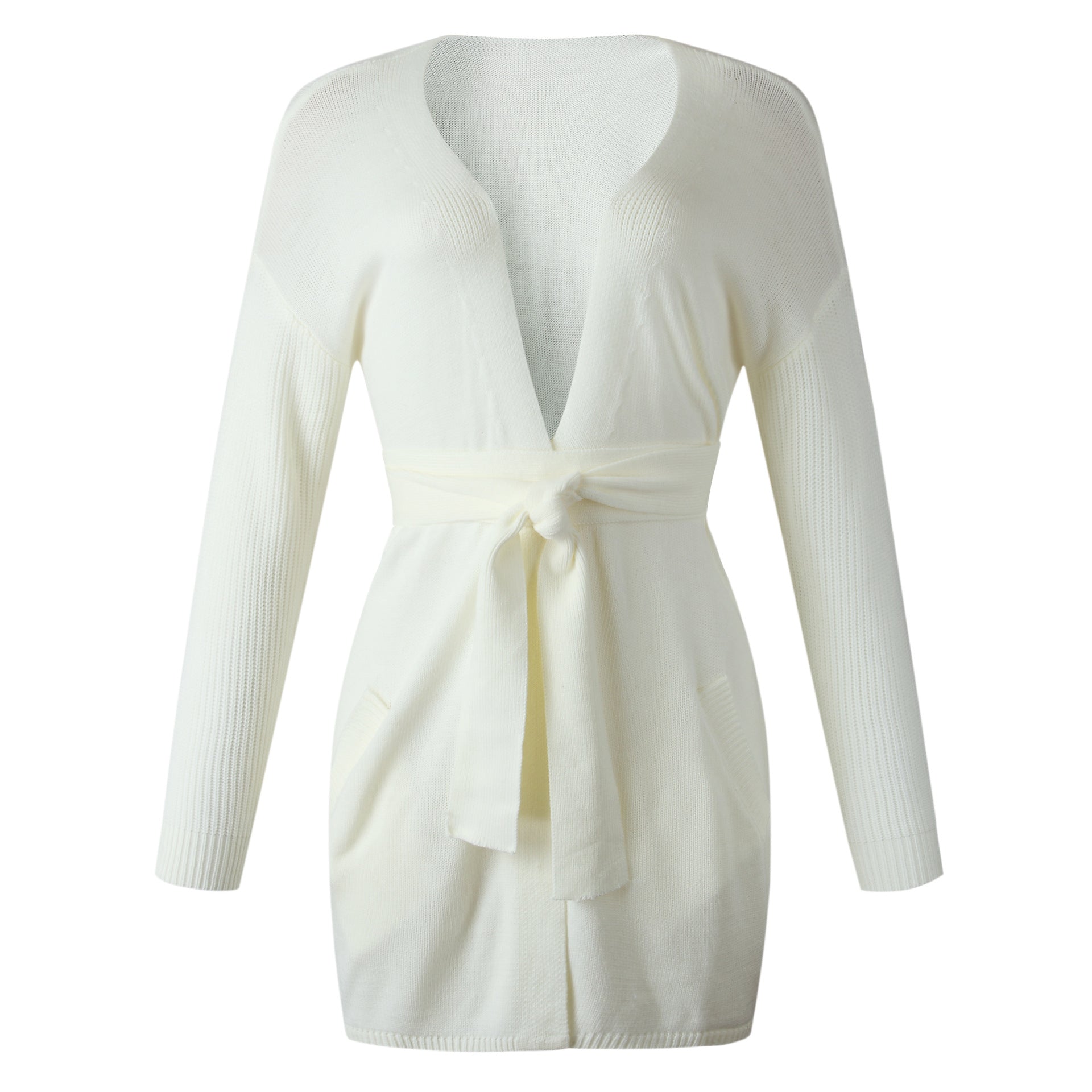 V-neck Bow Tie Knit Cardigans