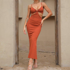 Hollow out cami maxi dress