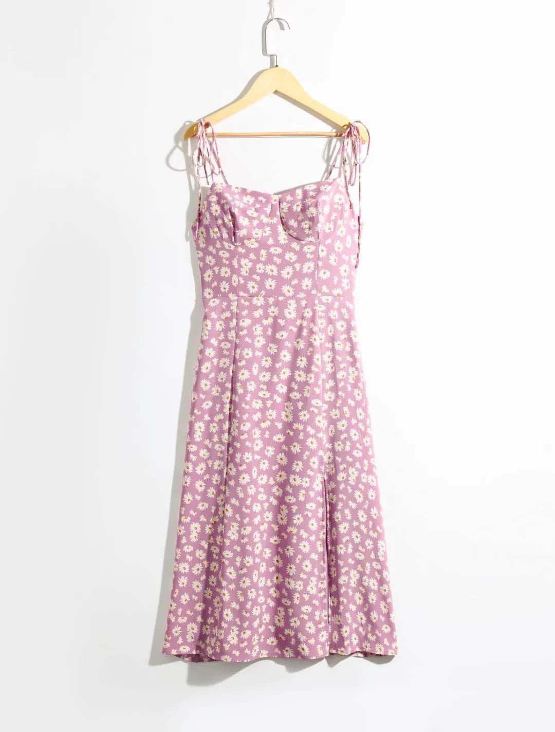 Vintage Floral Printed Suspenders Daisy Midi Dresses